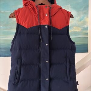 Patagonia Orange and Navy Puffer Jacket